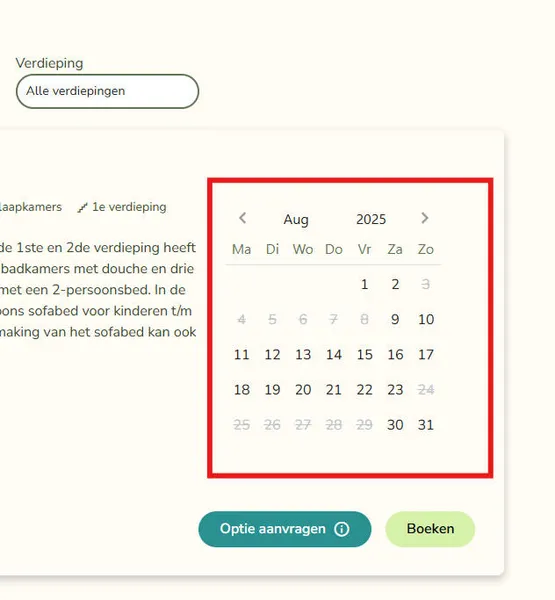 Actuele beschikbaarheid
