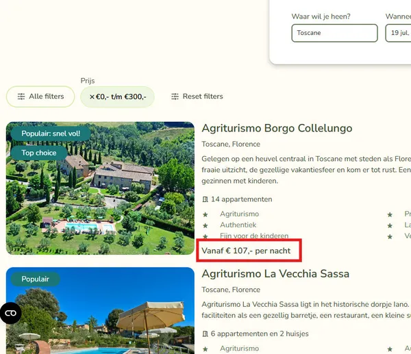 Alle filters - prijs filter 2